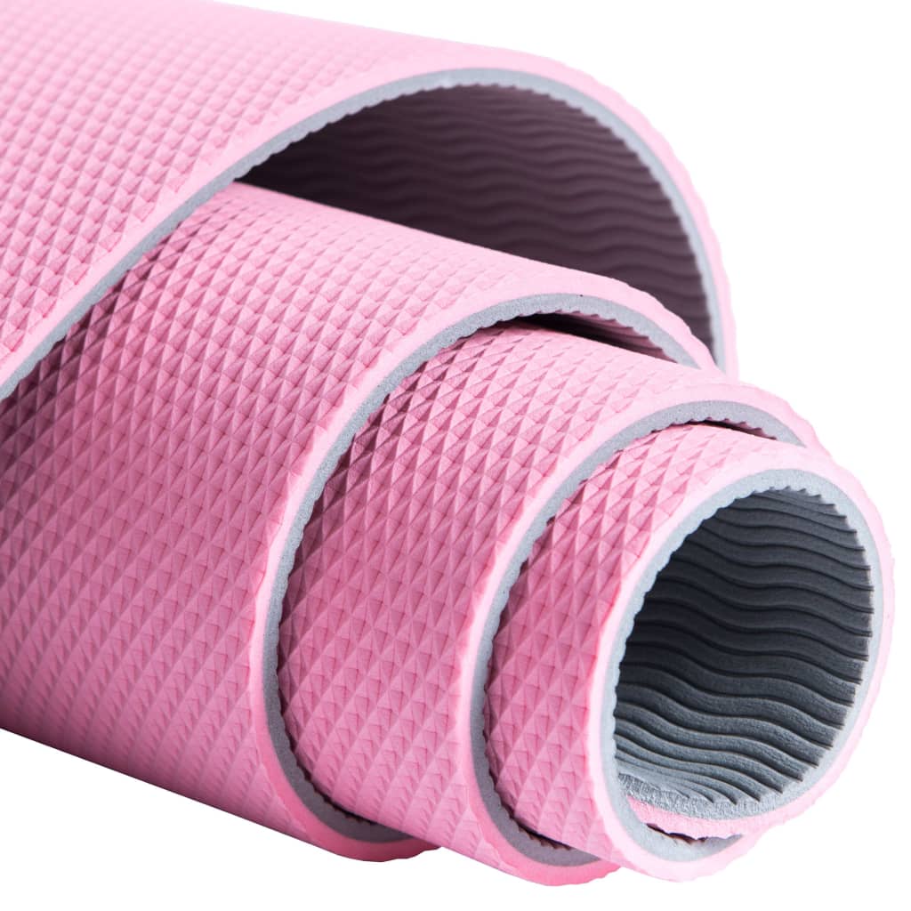 Pure2Improve Esterilla de yoga rosa y gris 173x58x0,6 cm
