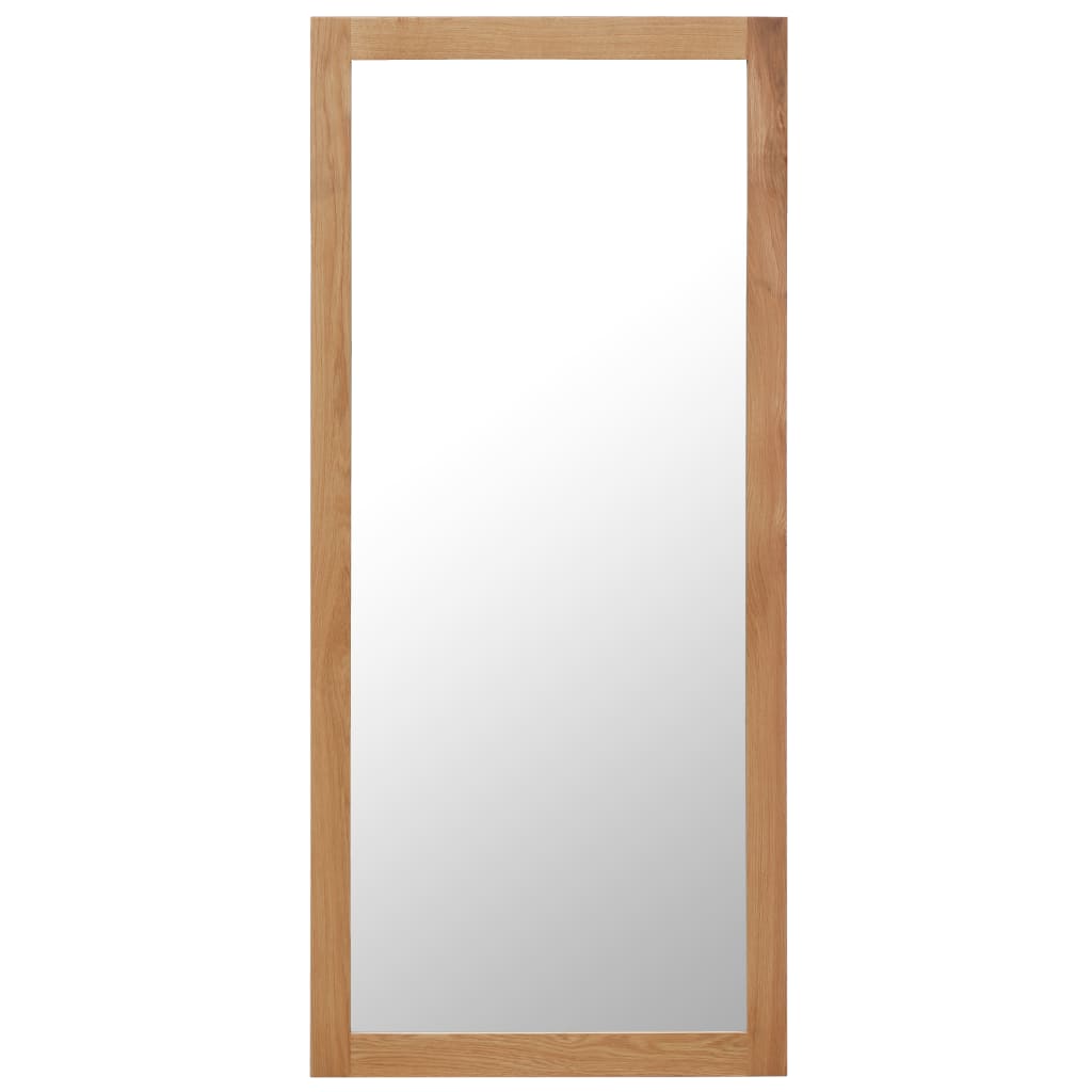 vidaXL Espejo de madera maciza de roble 50x140 cm