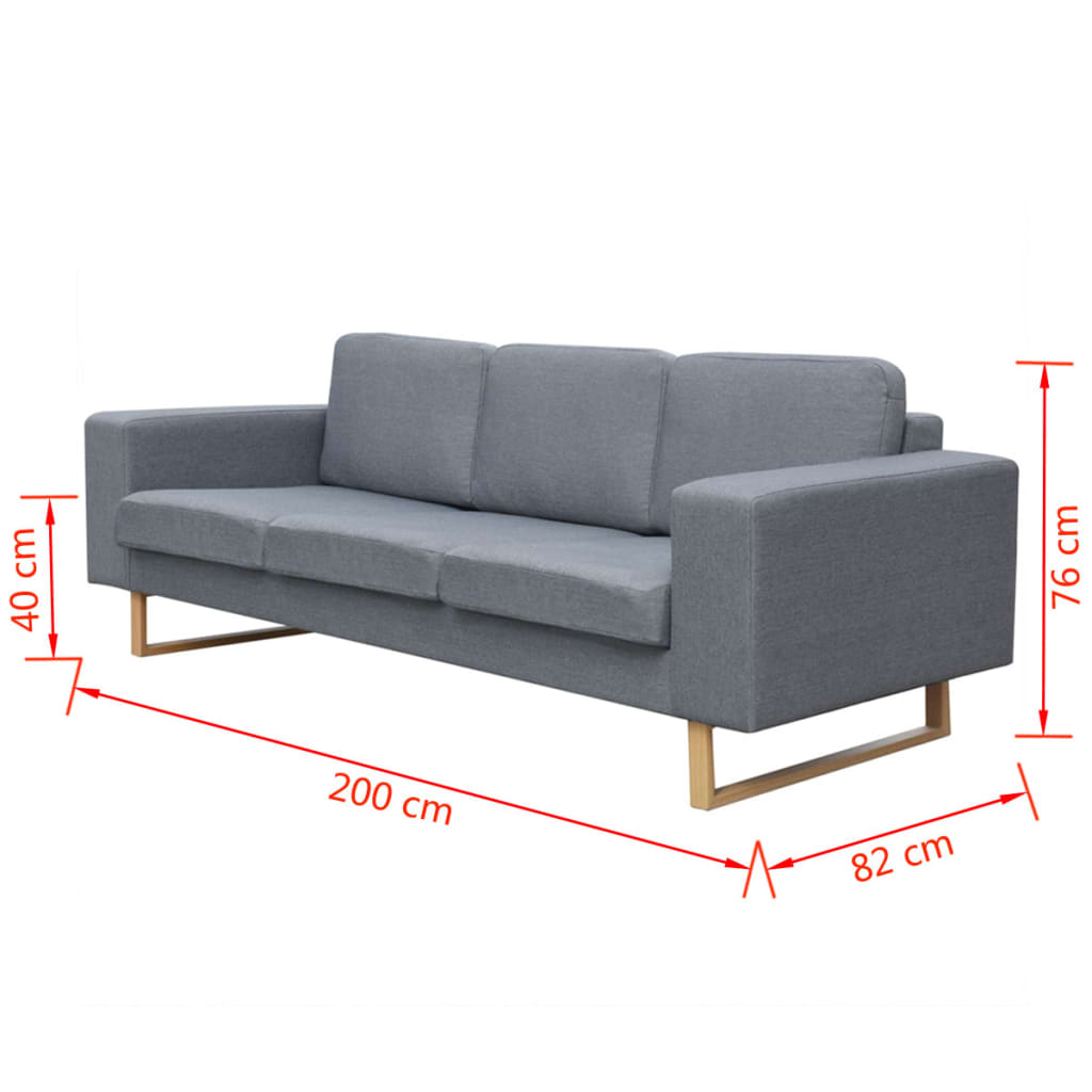 vidaXL Conjunto de sofás de 2 y 3 plazas gris claro