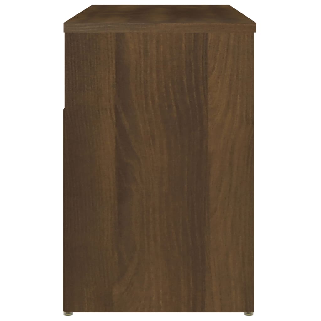 vidaXL Banco zapatero madera contrachapada roble marrón 80x30x45 cm