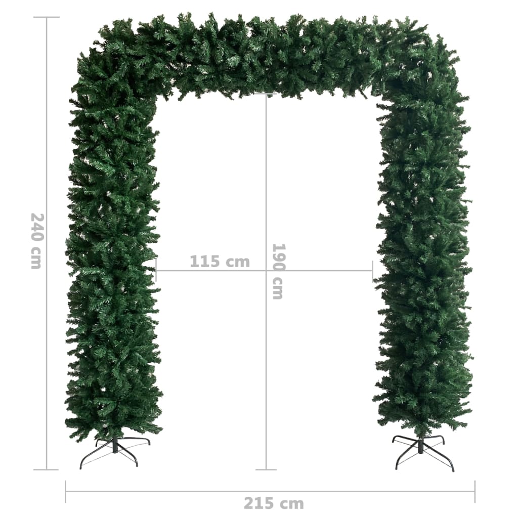vidaXL Arco de árbol de Navidad verde 240 cm