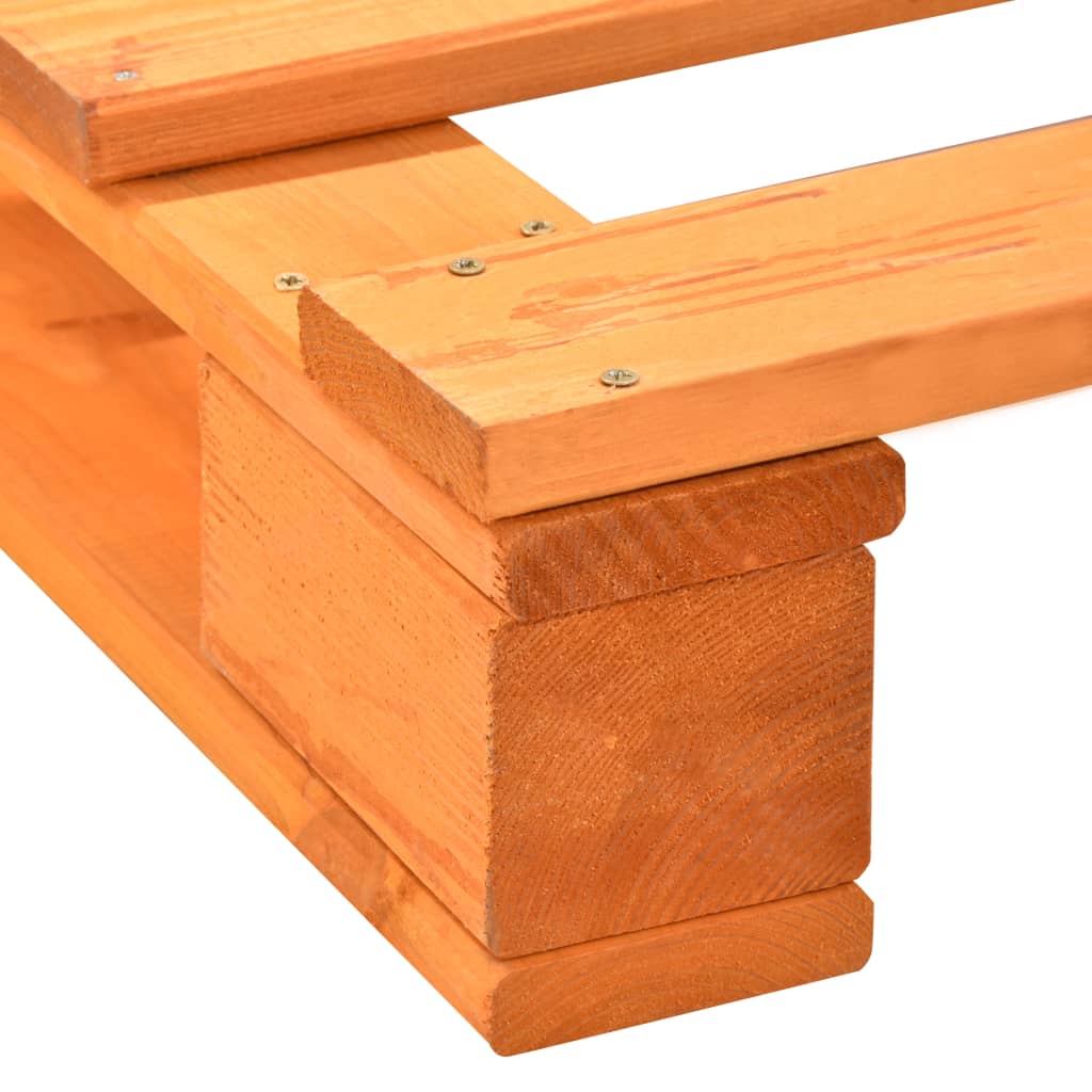 vidaXL Estructura de cama de palets madera maciza pino marrón 90x200cm