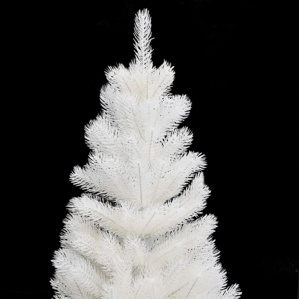 vidaXL Árbol de Navidad preiluminado con luces y bolas blanco 90 cm