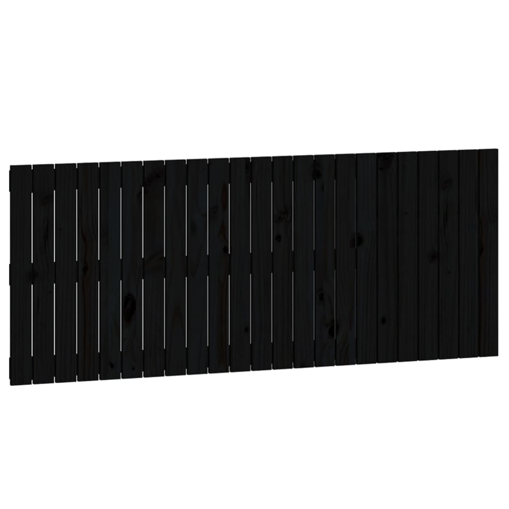 vidaXL Cabecero de cama de pared madera maciza pino negro 147x3x60 cm