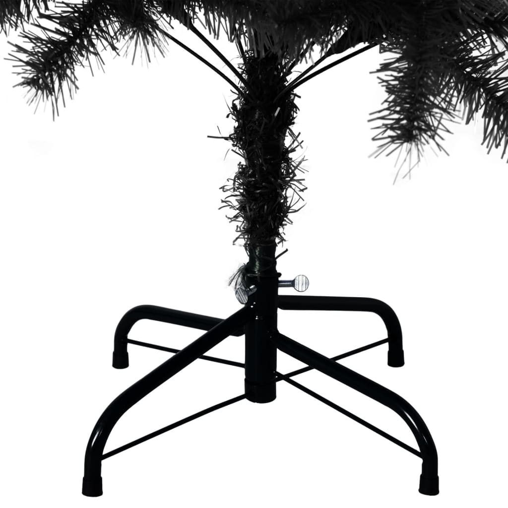 vidaXL Árbol de Navidad artificial con soporte PVC negro 150 cm