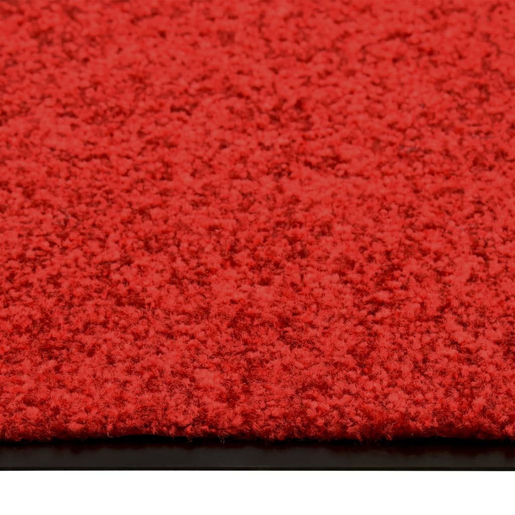 vidaXL Felpudo lavable rojo 90x150 cm