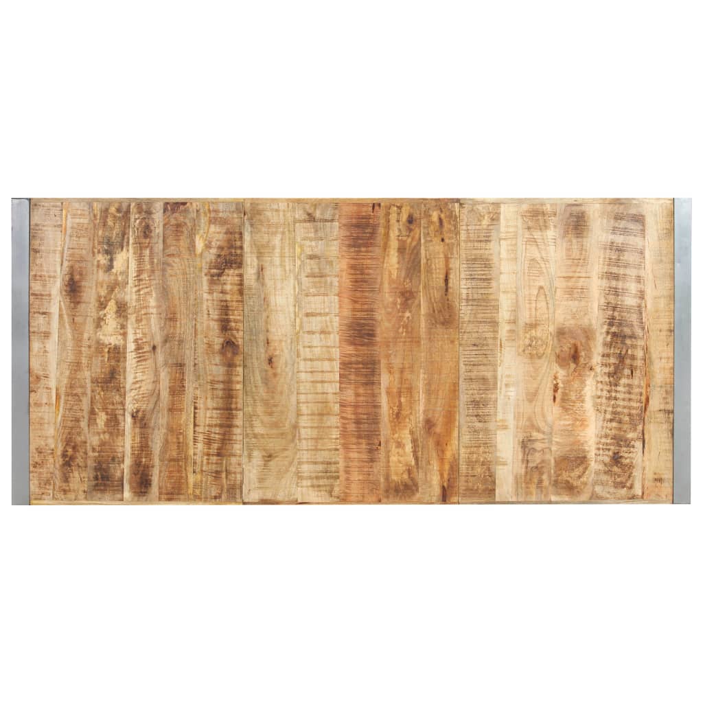 vidaXL Mesa de comedor madera maciza de mango rugosa 220x100x75 cm