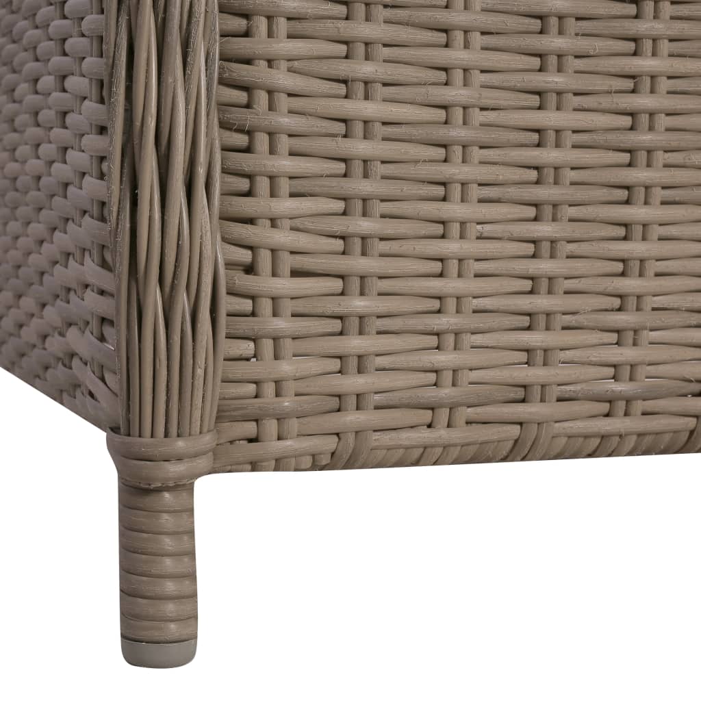 vidaXL Mesa y sillas de jardín 3 pzas y cojines ratán sintético marrón
