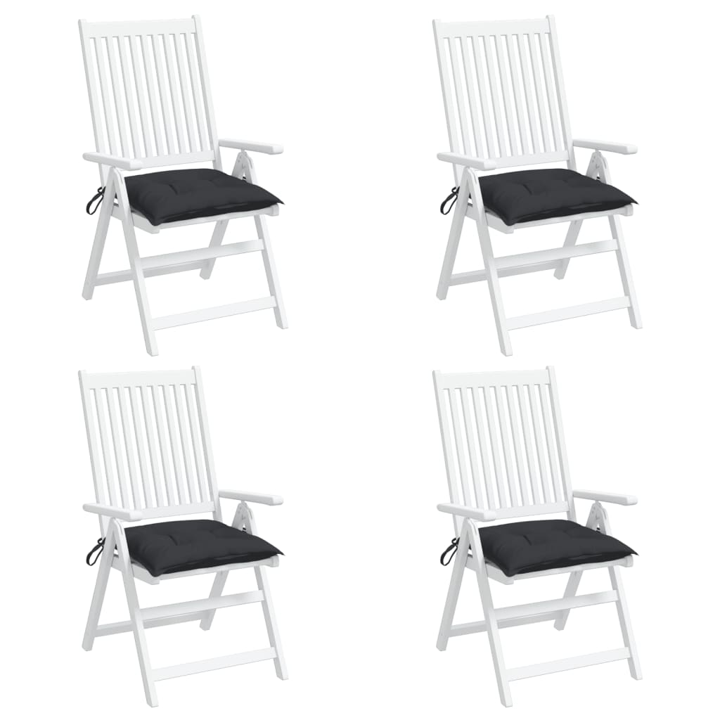 vidaXL Cojines de silla de jardín 4 uds tela Oxford negro 40x40x7 cm