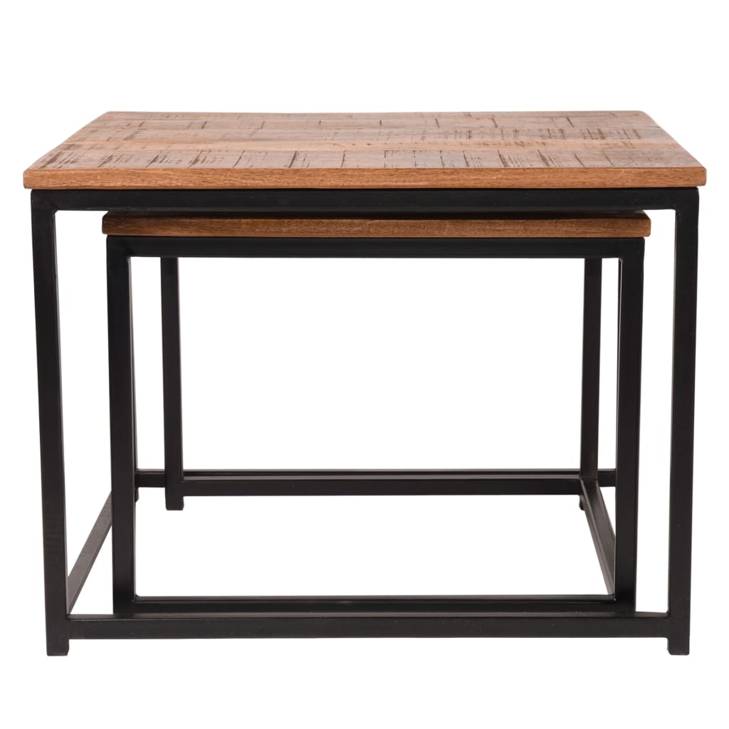 LABEL51 Juego de mesas de centro 2 piezas Couple madera/negro