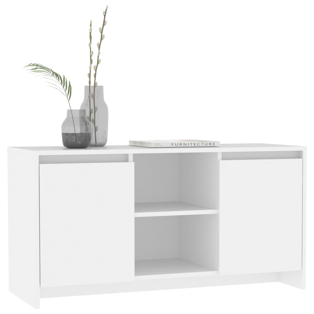 vidaXL Mueble para TV madera contrachapada blanco 102x37,5x52,5 cm
