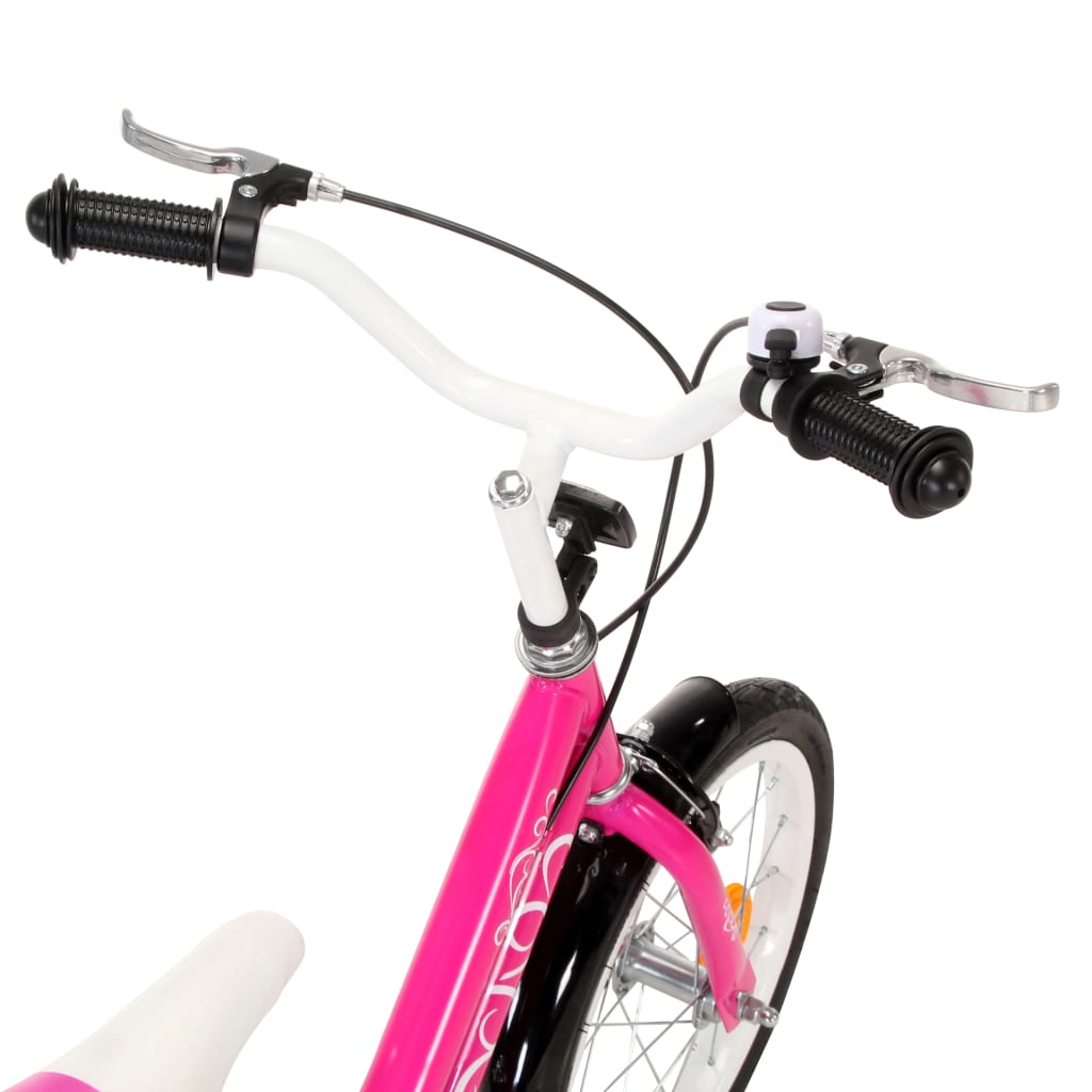 vidaXL Bicicleta para niños 16 pulgadas negro y rosa
