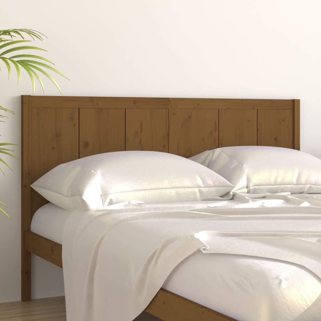 vidaXL Cabecero de cama madera maciza pino marrón miel 145,5x4x100 cm