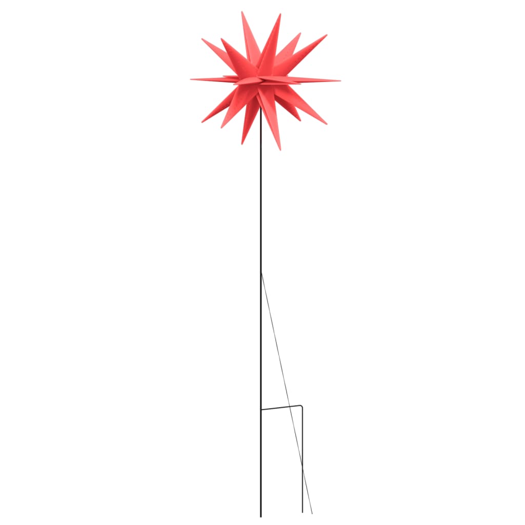 vidaXL Lámpara de Navidad con LED y estaca tierra plegable roja 57 cm