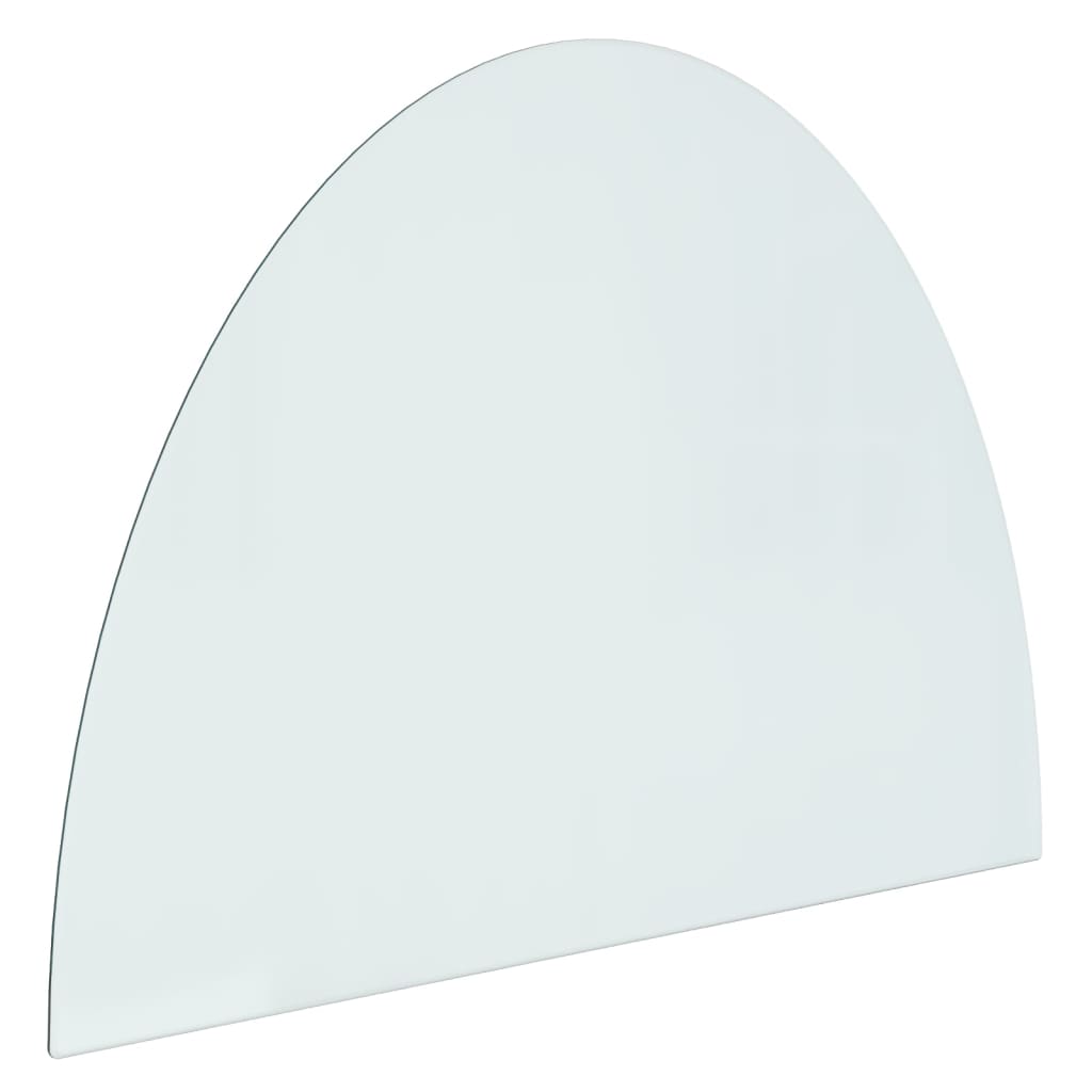vidaXL Placa de vidrio para chimenea semicircular 800x600 mm