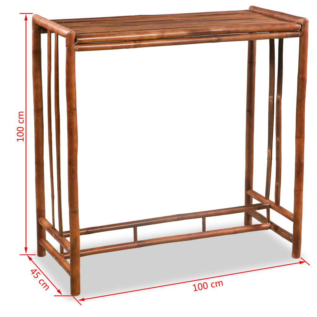 vidaXL Mesa de bar de bambú 100x45x100 cm marrón