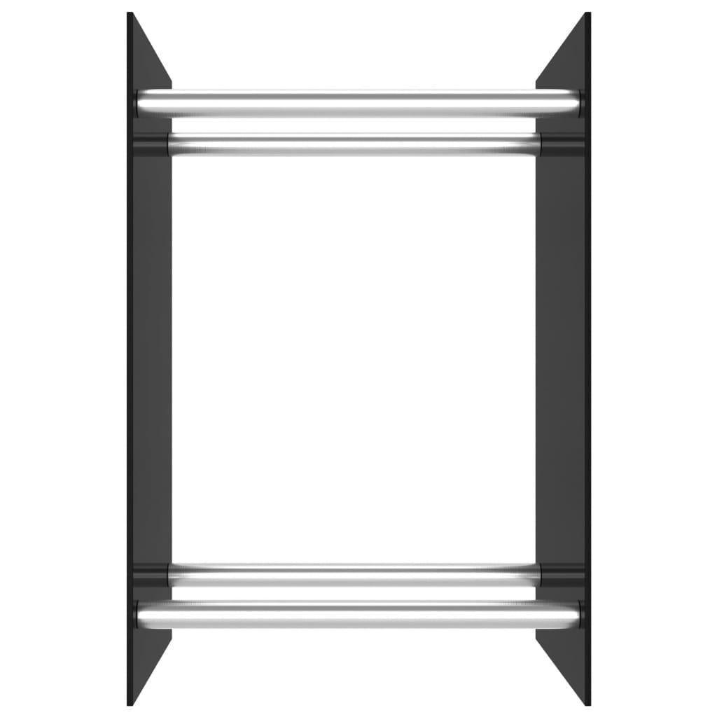 vidaXL Leñero de vidrio negro 40x35x60 cm