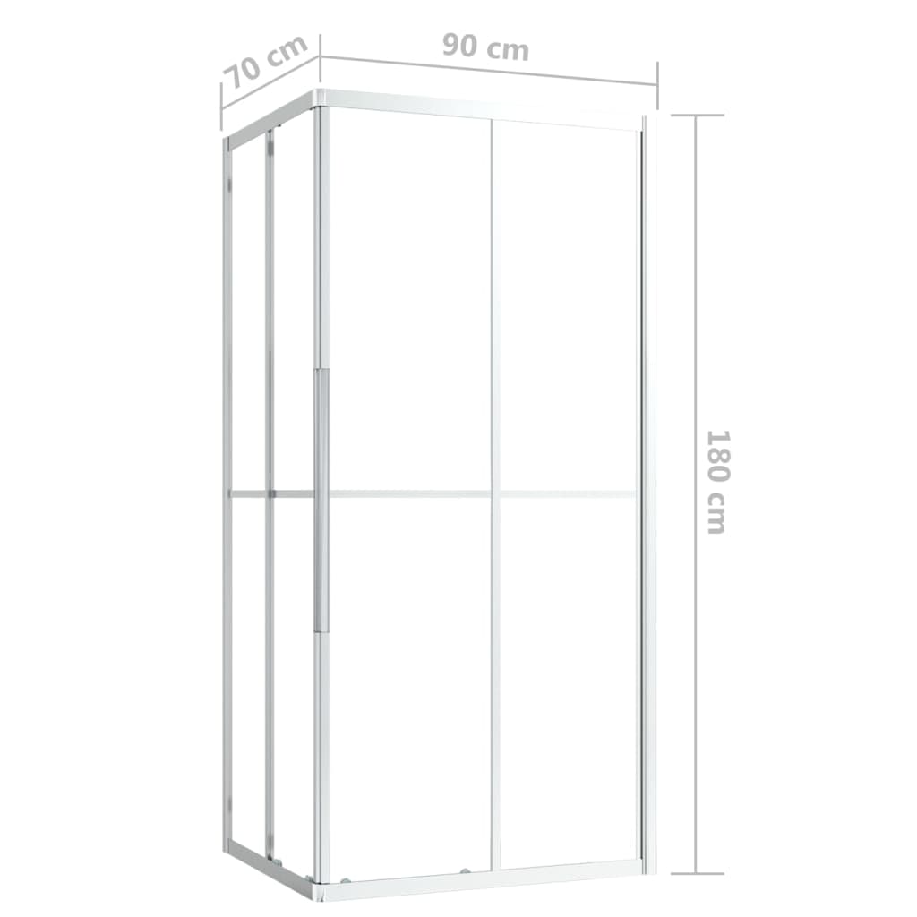 vidaXL Cabina de ducha ESG 90x70x180 cm