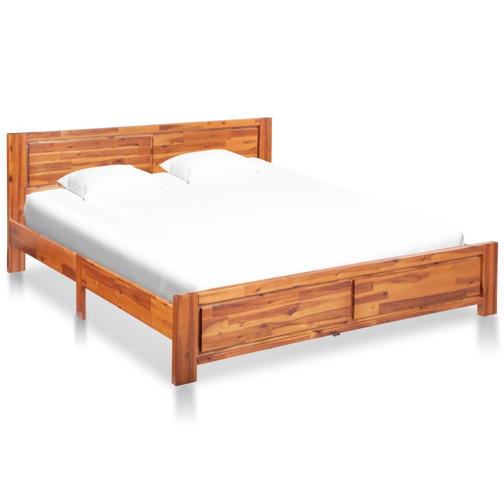 vidaXL Estructura de cama con mesitas de noche madera acacia 160x200cm