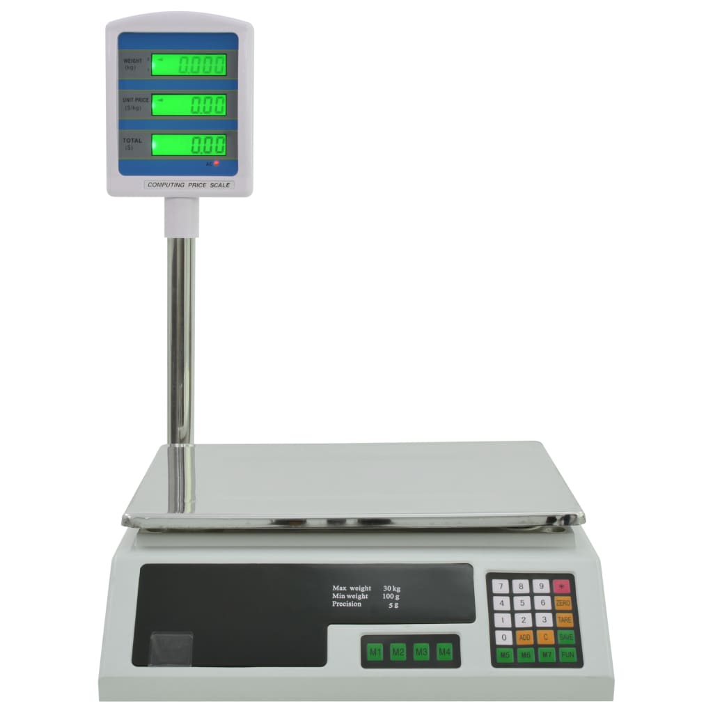 vidaXL Báscula electrónica de mesa con LCD 30 kg