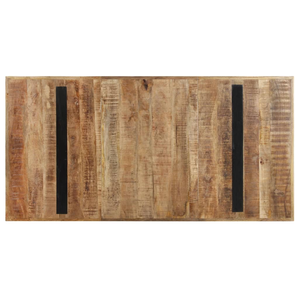 vidaXL Mesa de comedor de madera de mango rugosa 160x80x76 cm