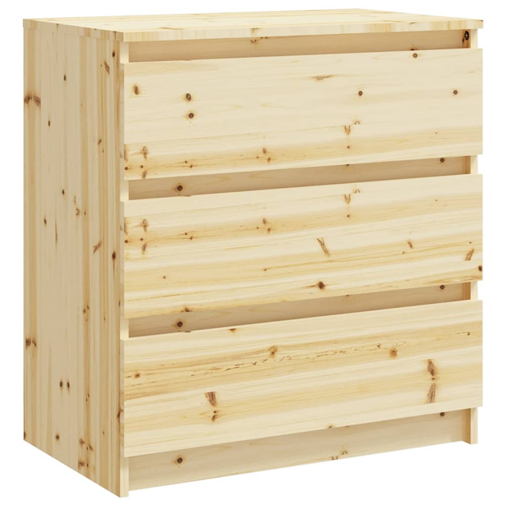 vidaXL Mesita de noche madera maciza de abeto 60x36x64 cm