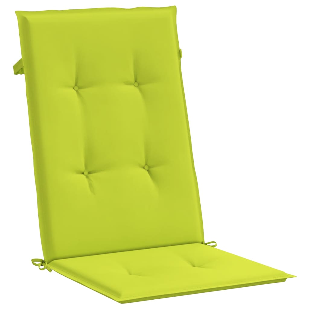 vidaXL Cojín silla de jardín respaldo alto 4 uds tela verde 120x50x3cm