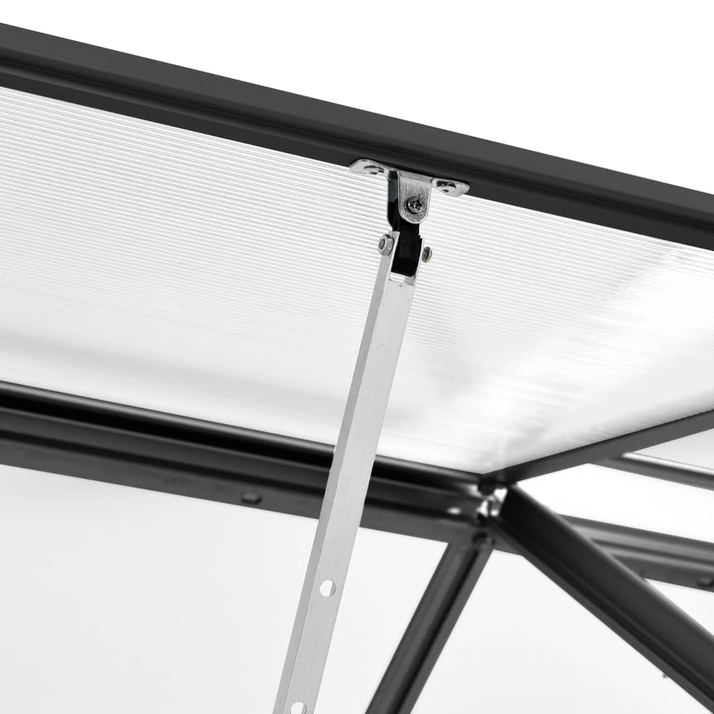 vidaXL Invernadero con estructura base aluminio gris antracita 9,31 m²