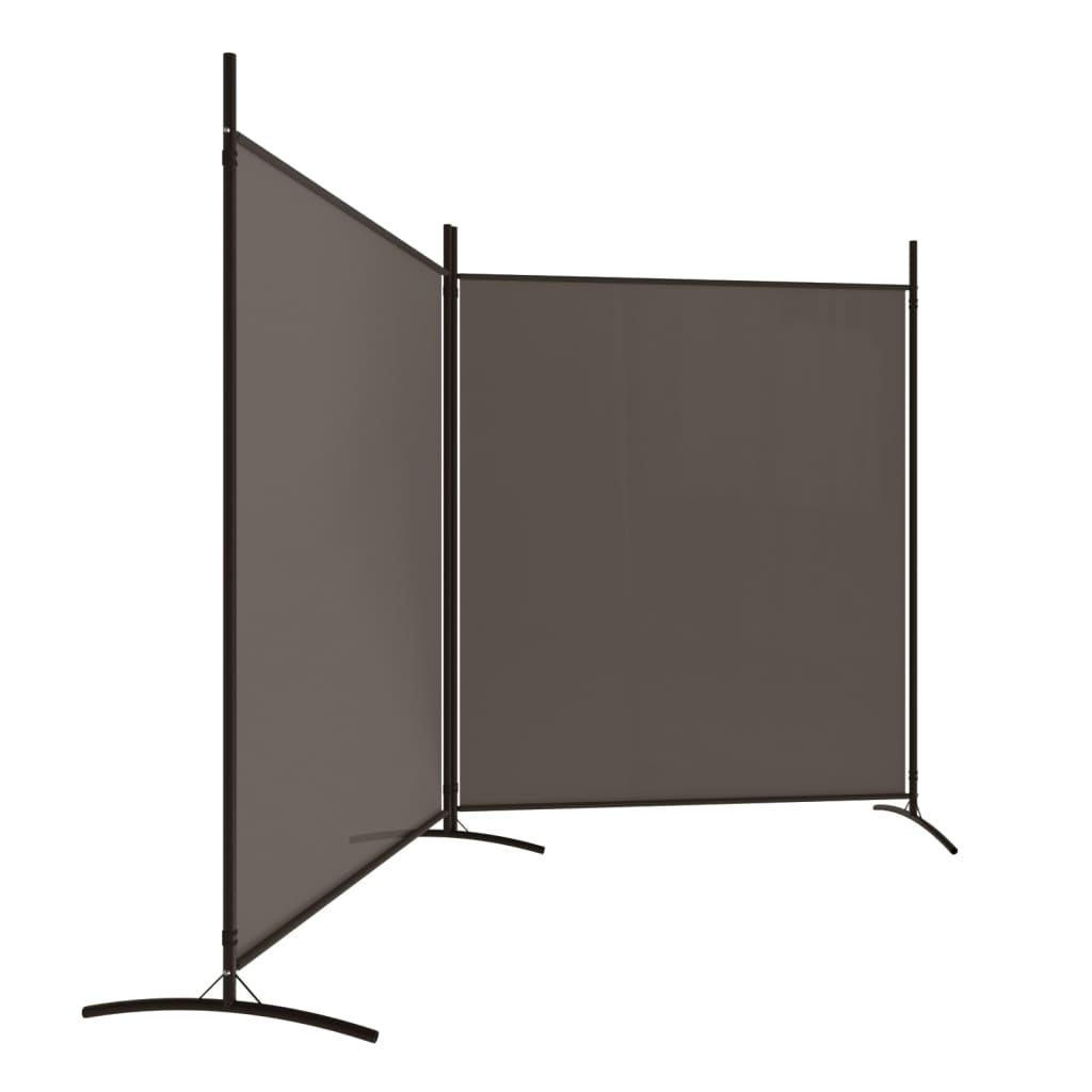 vidaXL Biombo divisor de 2 paneles de tela gris antracita 348x180 cm