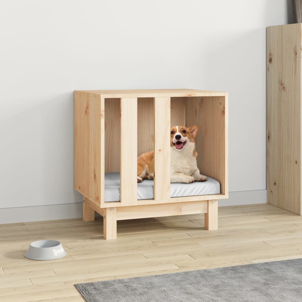 vidaXL Caseta para perros madera maciza de pino 50x40x52 cm