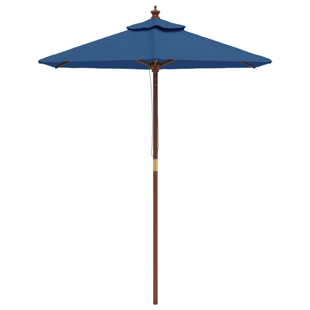 vidaXL Sombrilla de jardín con poste de madera azul celeste 196x231 cm
