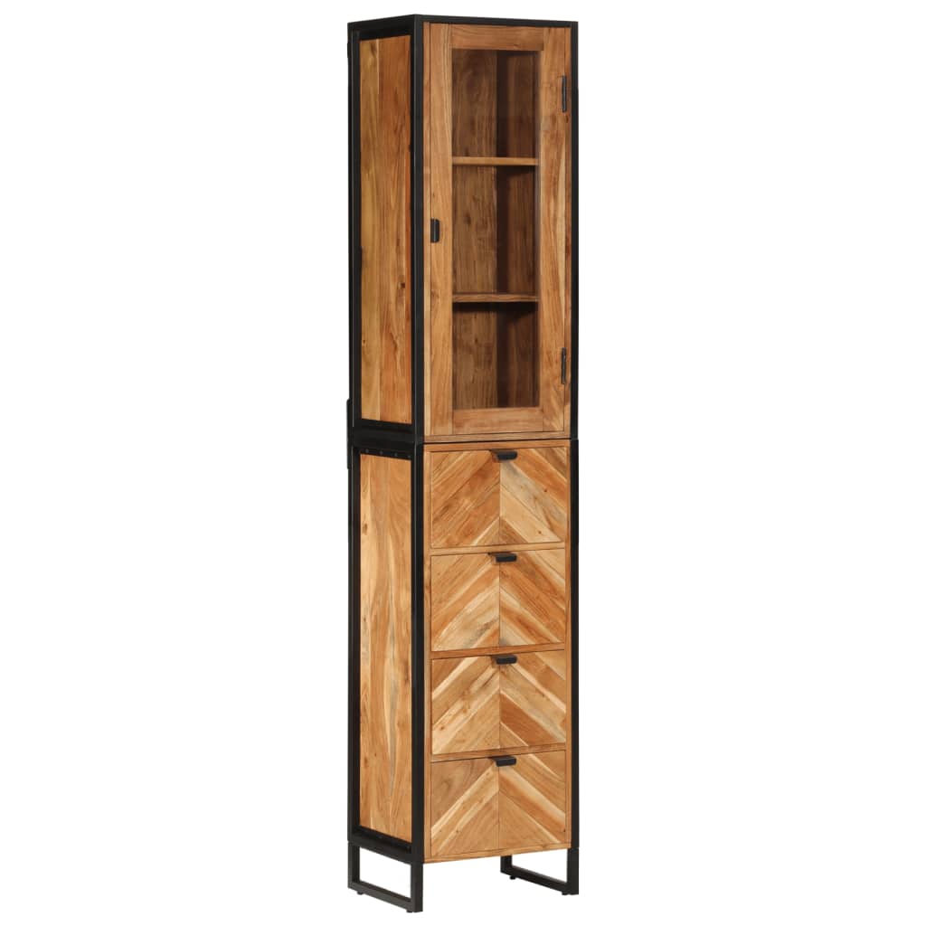 vidaXL Mueble de baño hierro y madera maciza de acacia 40x27x190 cm
