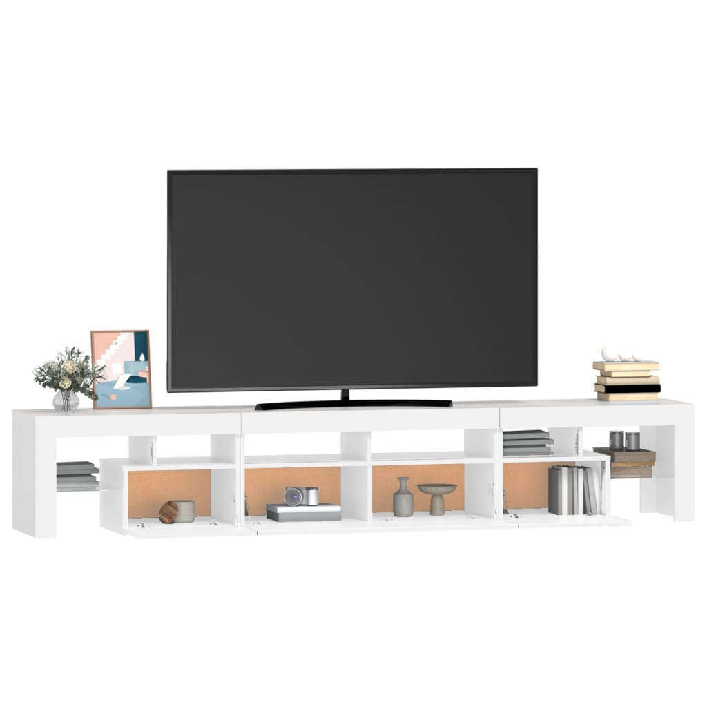vidaXL Mueble de TV con luces LED blanco 230x36,5x40 cm