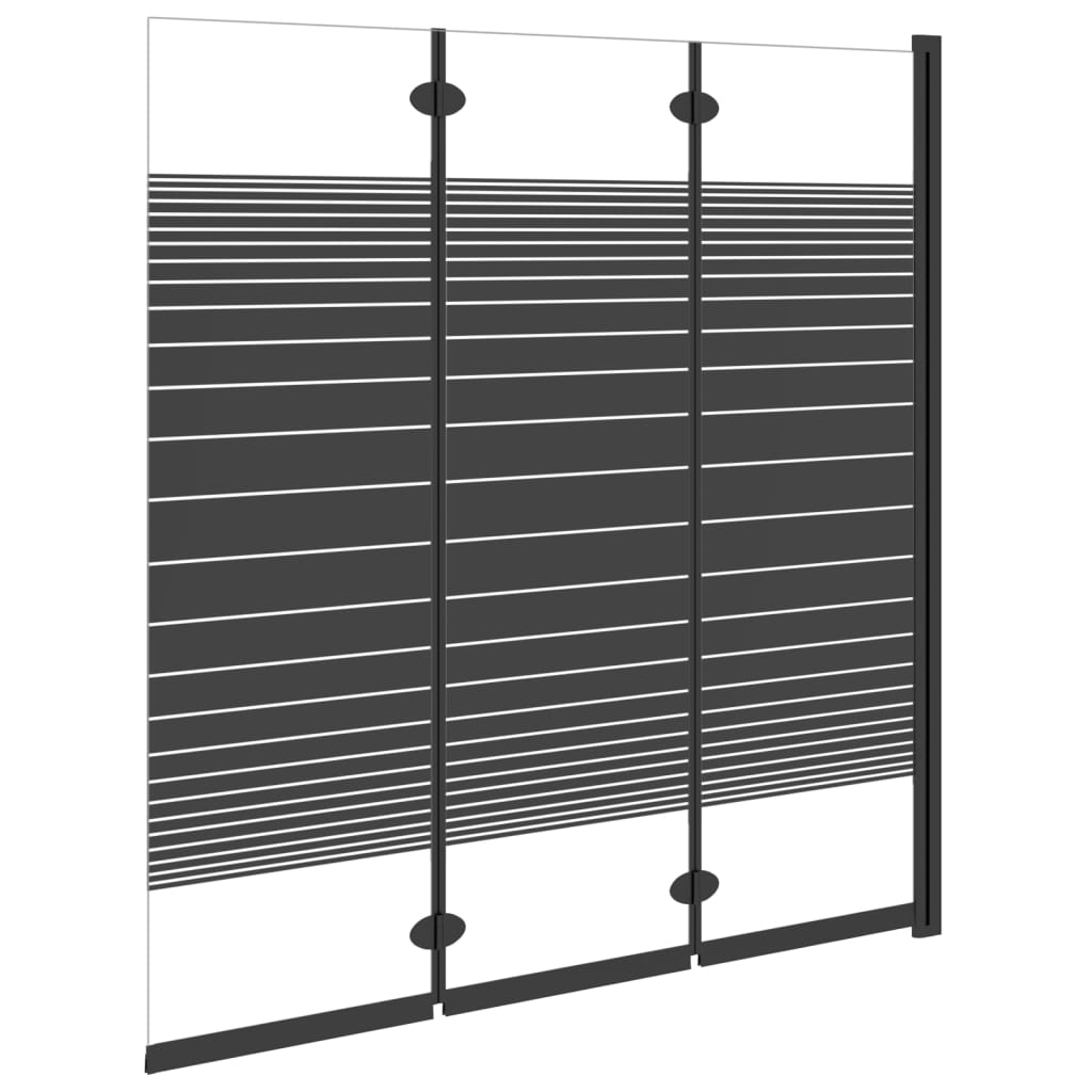 vidaXL Mampara de ducha plegable de 3 paneles ESG negro 130x130 cm