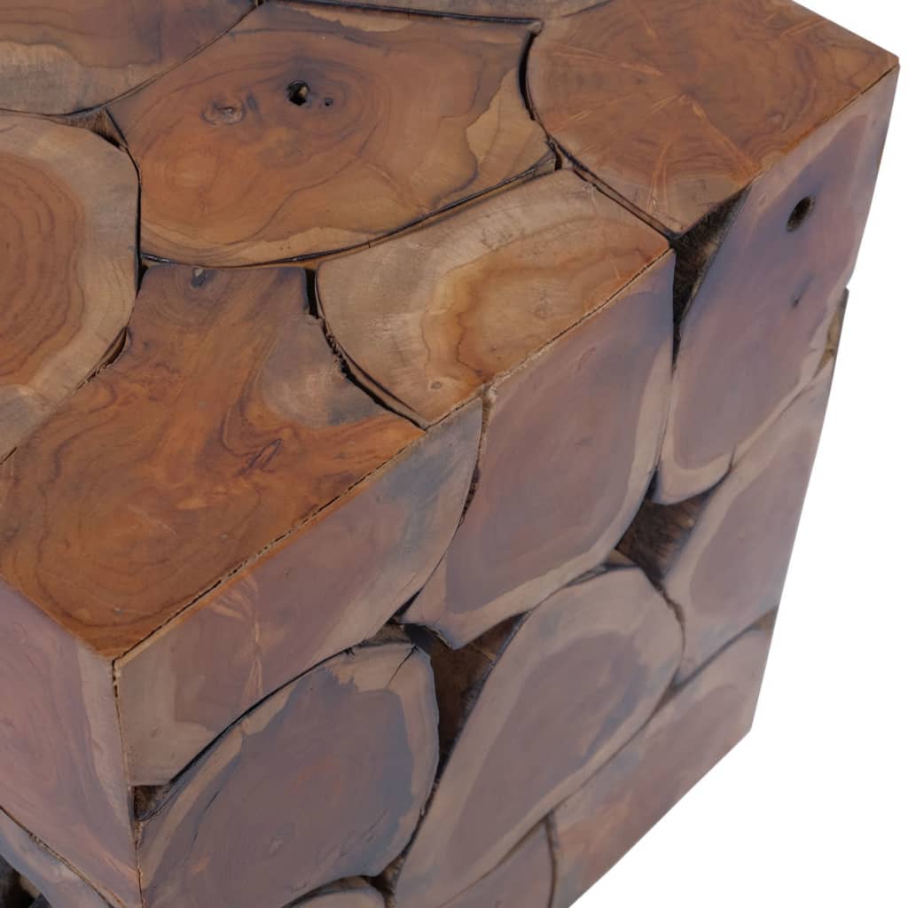 vidaXL Taburete de madera maciza de teca