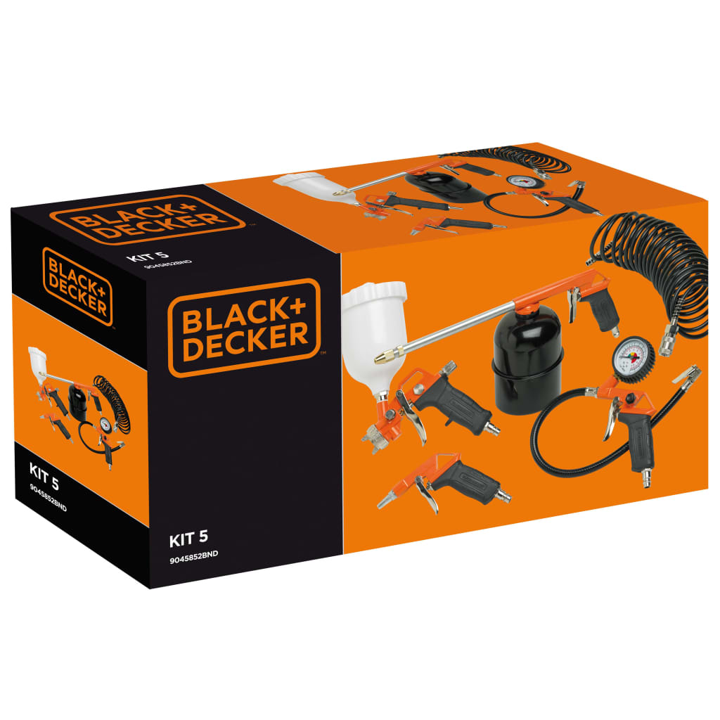 BLACK + DECKER Accesorios neumáticos 5 piezas 0,5 L