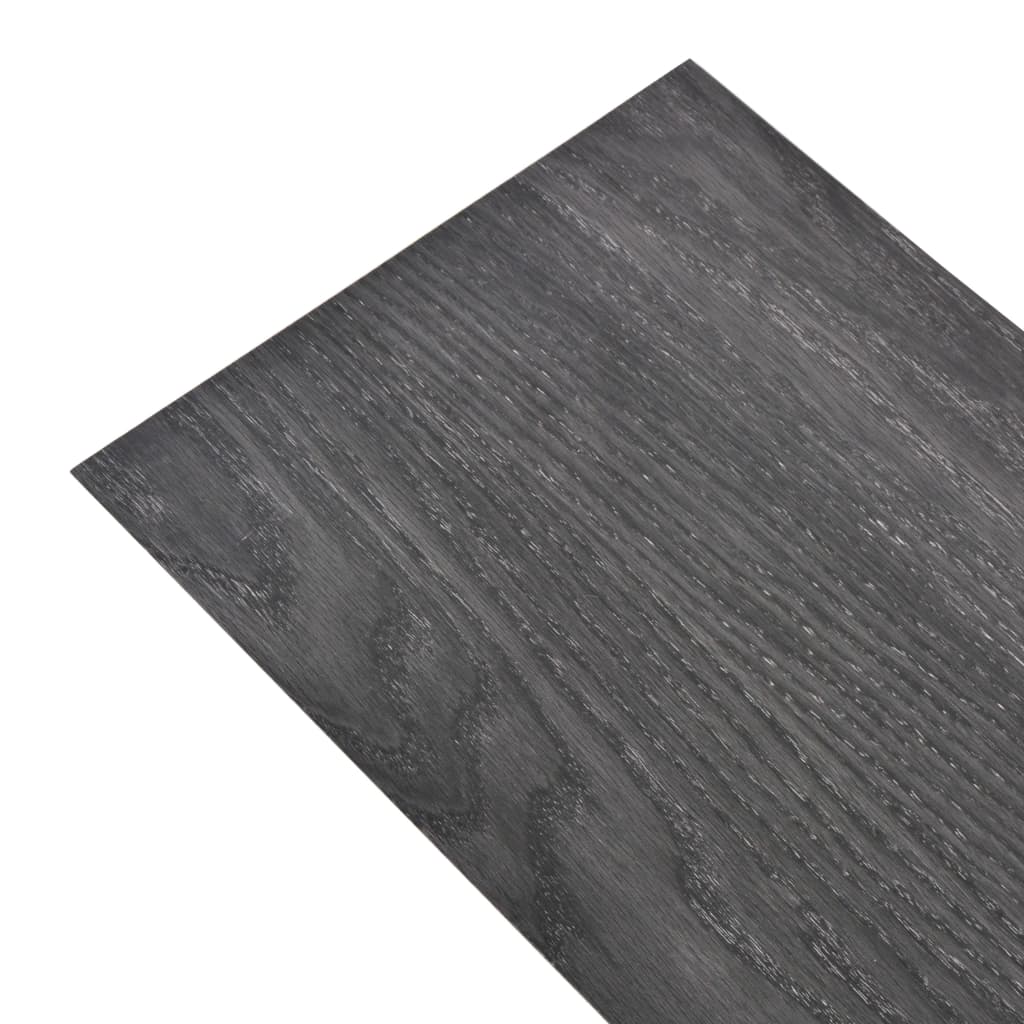 vidaXL Lamas dea suelo no autoadhesivos PVC negro 4,46 m² 3 mm