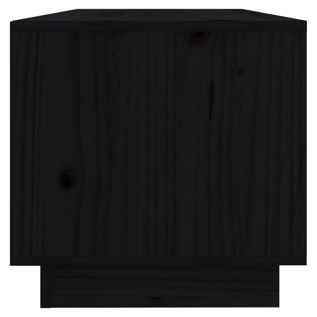 vidaXL Mueble de TV de madera maciza de pino negro 90x35x35 cm
