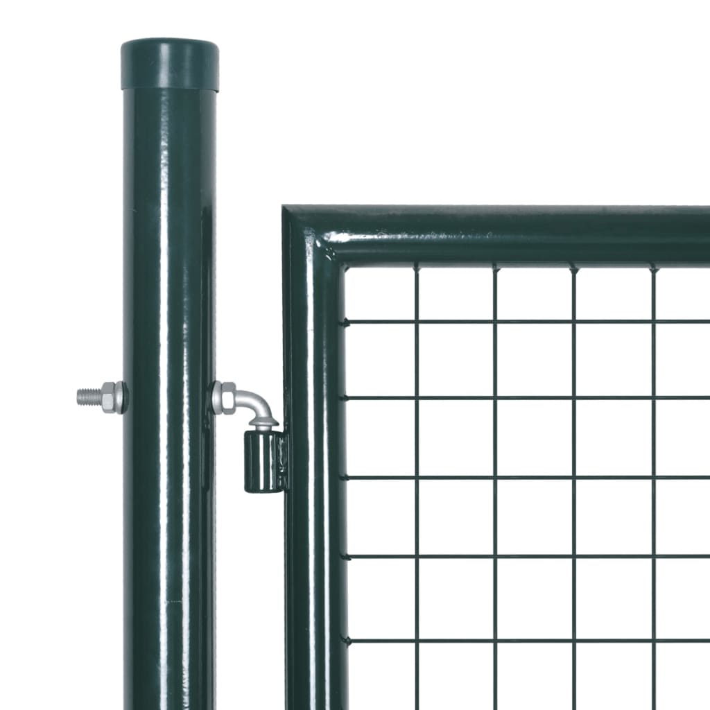 vidaXL puerta doble de valla de acero con recubrimiento en polvo