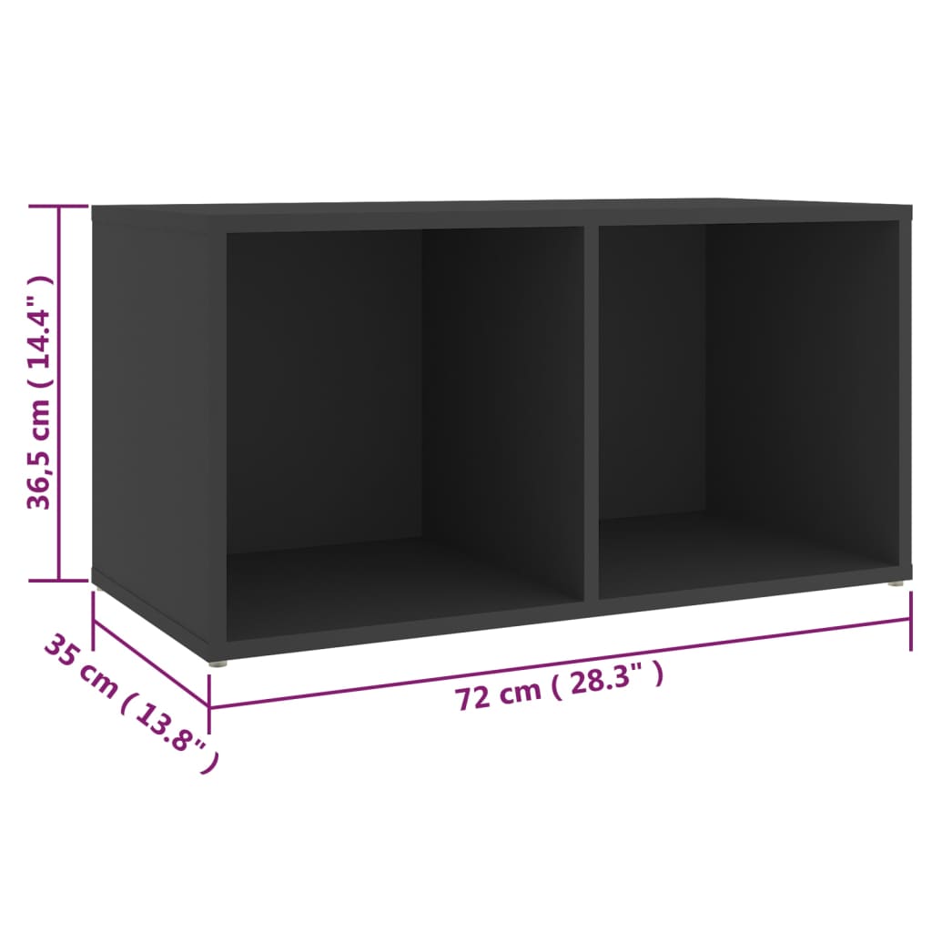 vidaXL Muebles de salón 2 pzas madera de ingeniería gris 72x35x36,5 cm