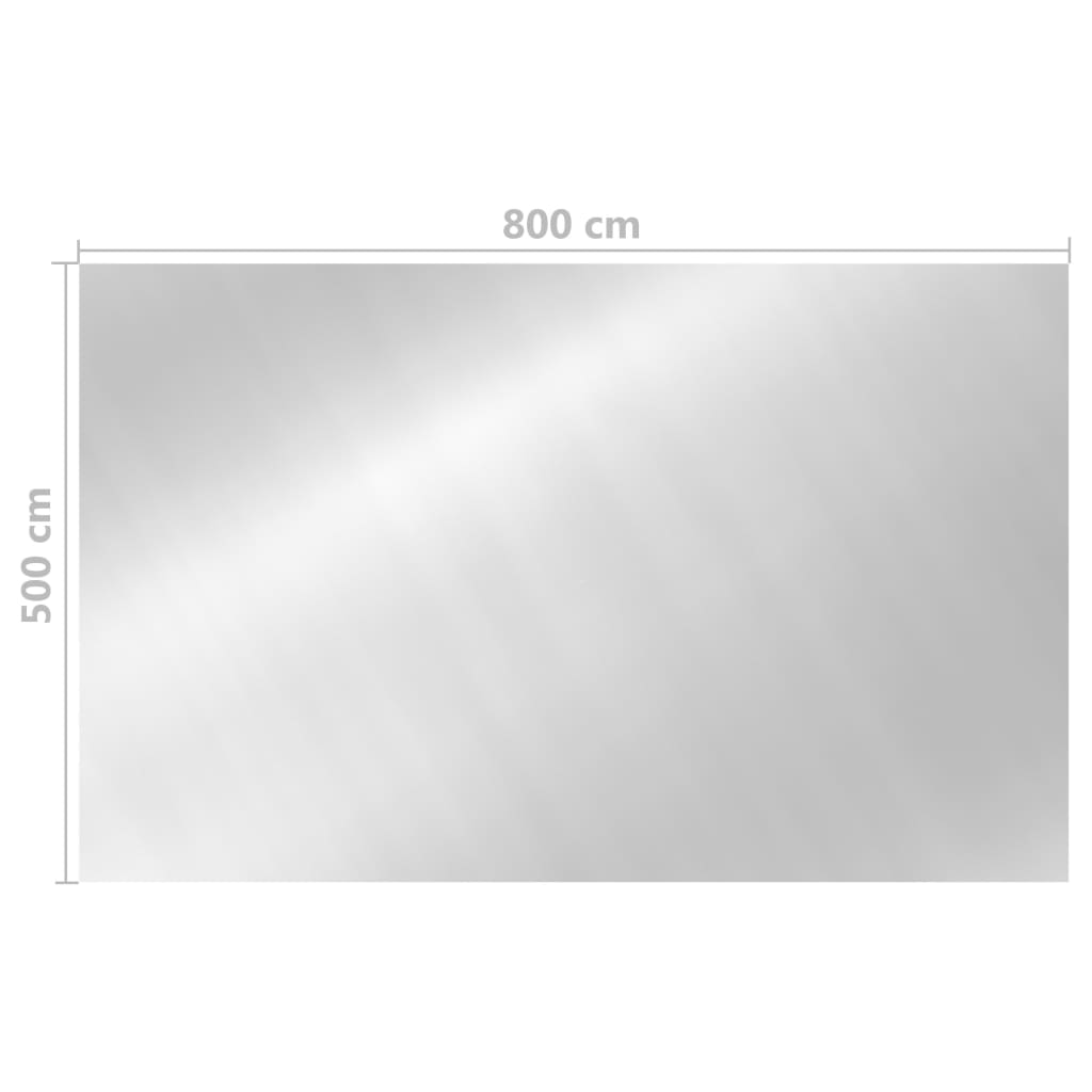 vidaXL Cubierta de piscina rectangular PE plateado 800x500 cm