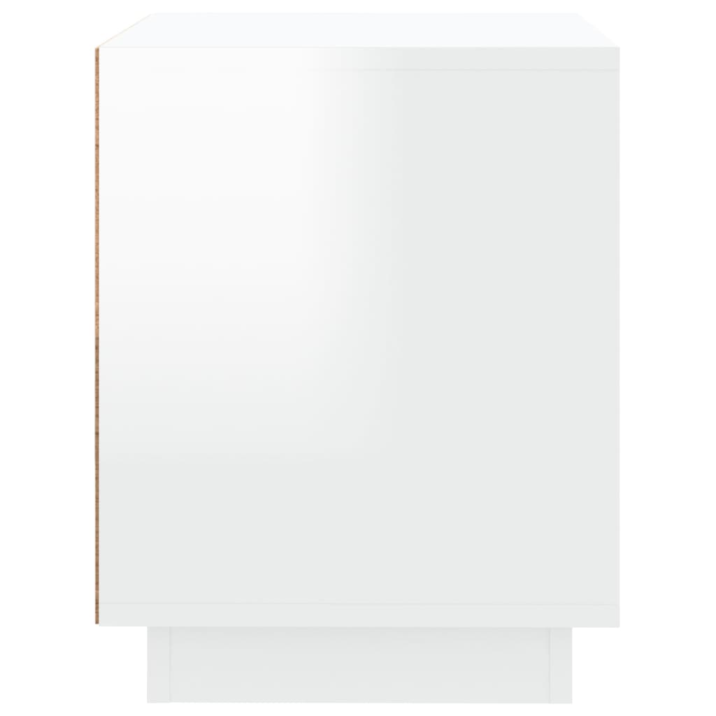 vidaXL Mesita de noche madera contrachapada blanco brillo 44x35x45 cm