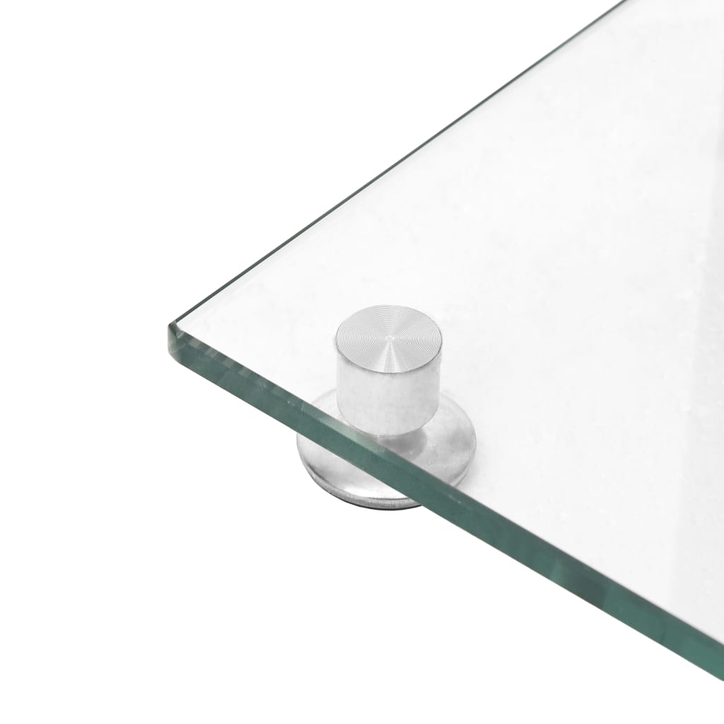 vidaXL Soportes de altavoces 2 uds vidrio templado plateado 1 pilar