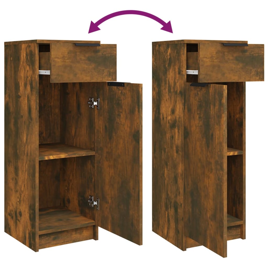 vidaXL Set muebles de baño 5 piezas madera contrachapada roble ahumado