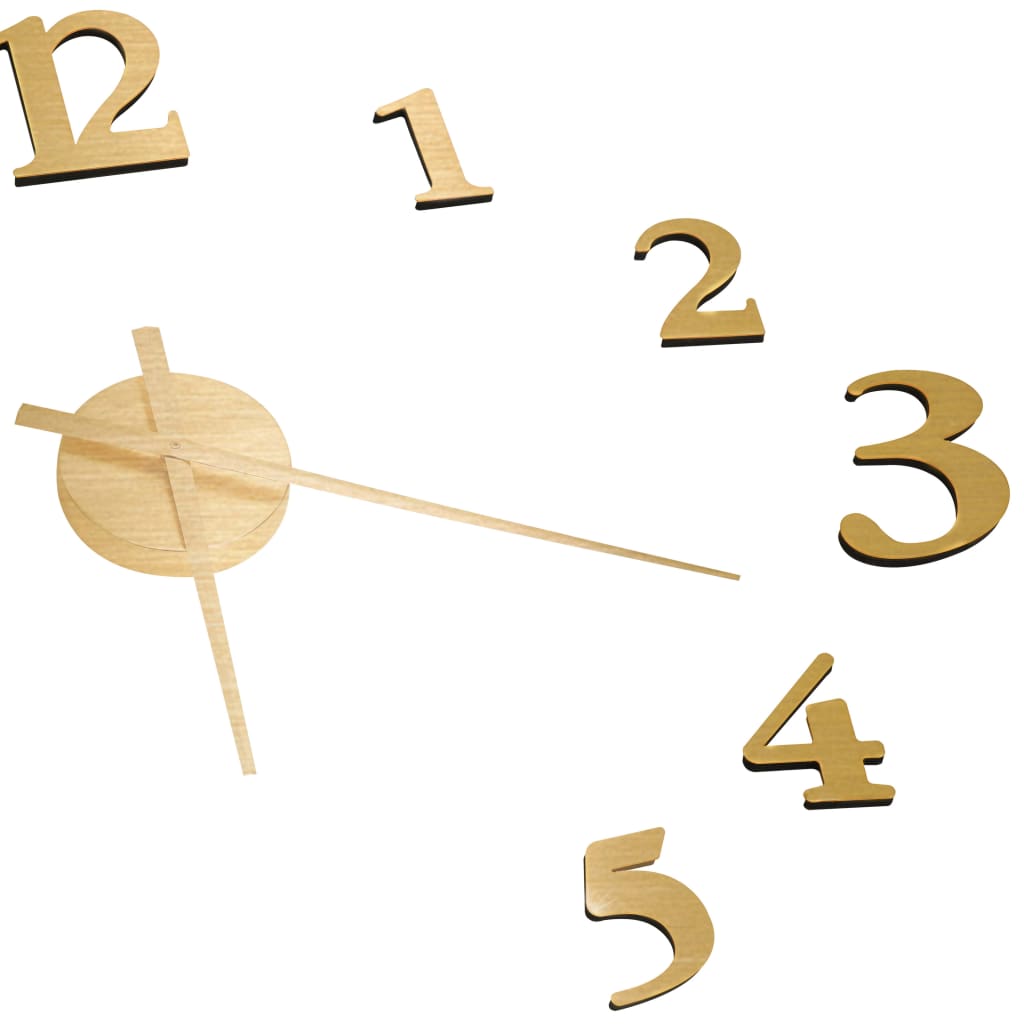 vidaXL Reloj 3D de pared con diseño moderno dorado 100 cm XXL
