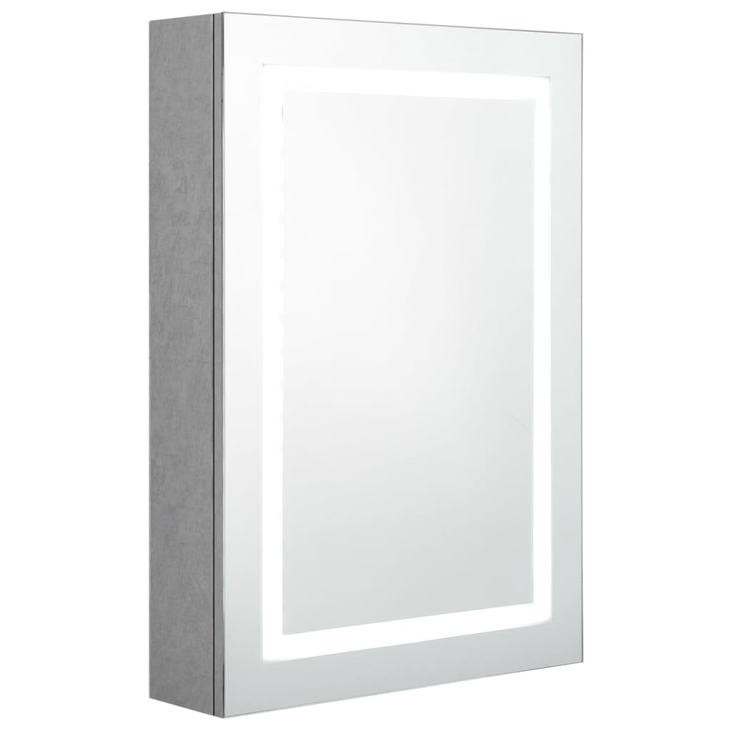 vidaXL Armario de baño con espejo y LED gris hormigón 50x13x70 cm