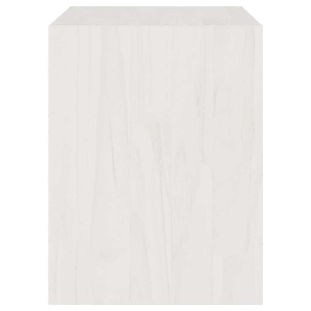 vidaXL Mesita de noche madera maciza de mango blanco 40x30,5x40 cm