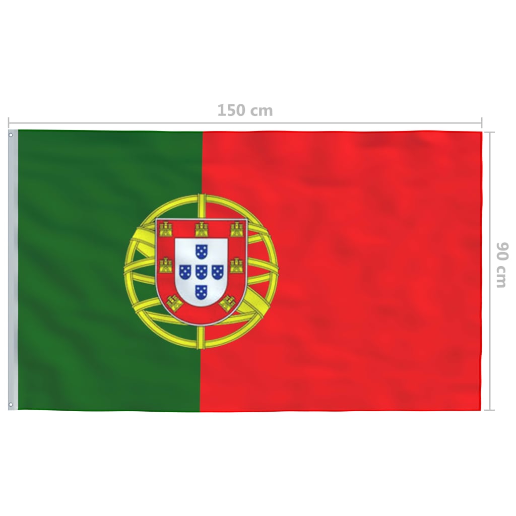 vidaXL Bandera de Portugal y mástil de aluminio 4 m