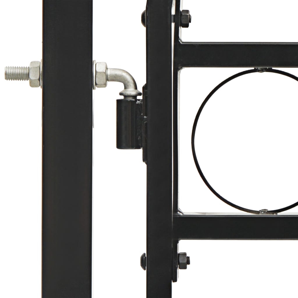 vidaXL Cancela de valla doble puerta con arco 300x125 cm acero negro
