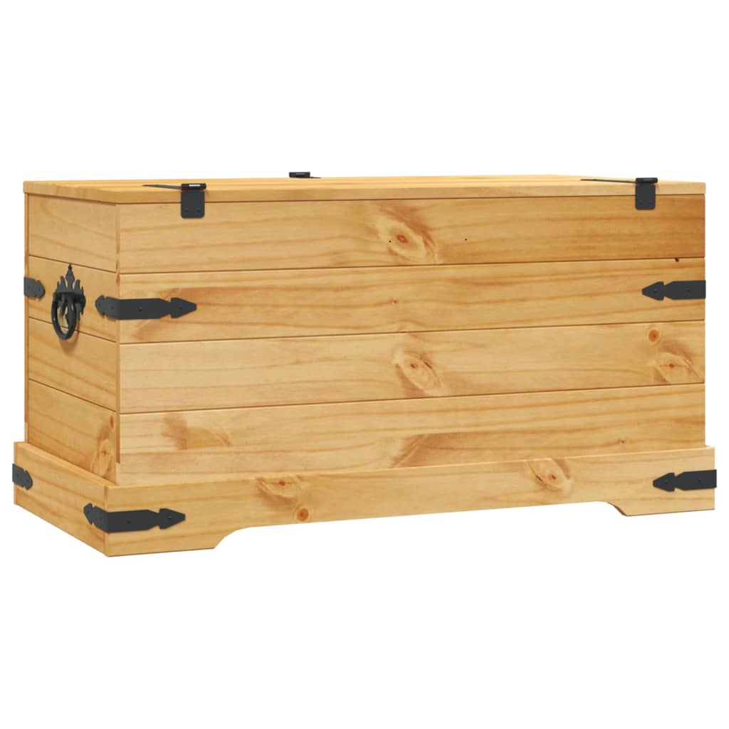 vidaXL Baúl de almacenaje de madera de pino mejicana Corona Range 91x49,5x47 cm